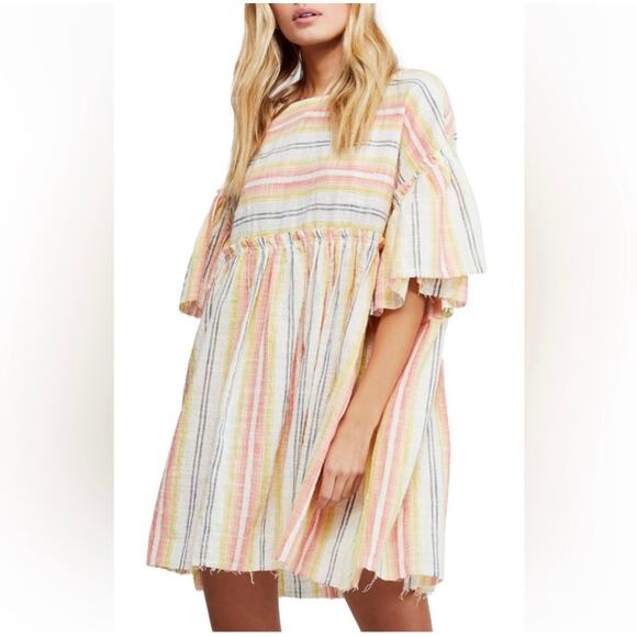 Free People Multicolor Striped Mini Dress - Picture 1 of 9